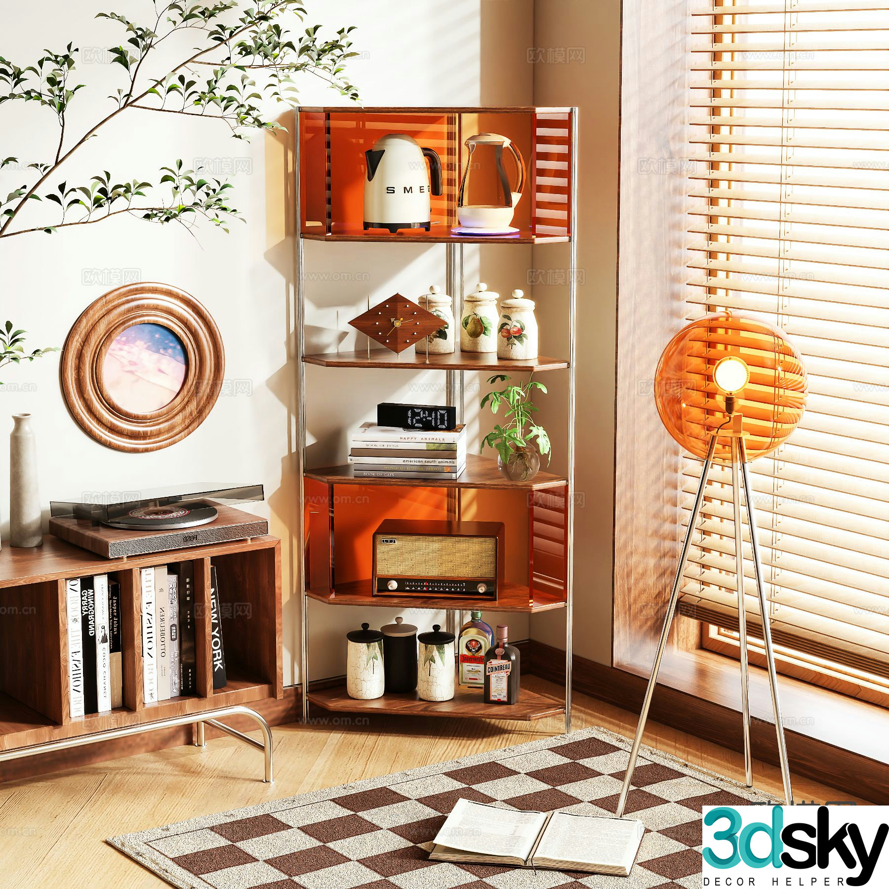 Medieval style decorative rack storage rack 3d model