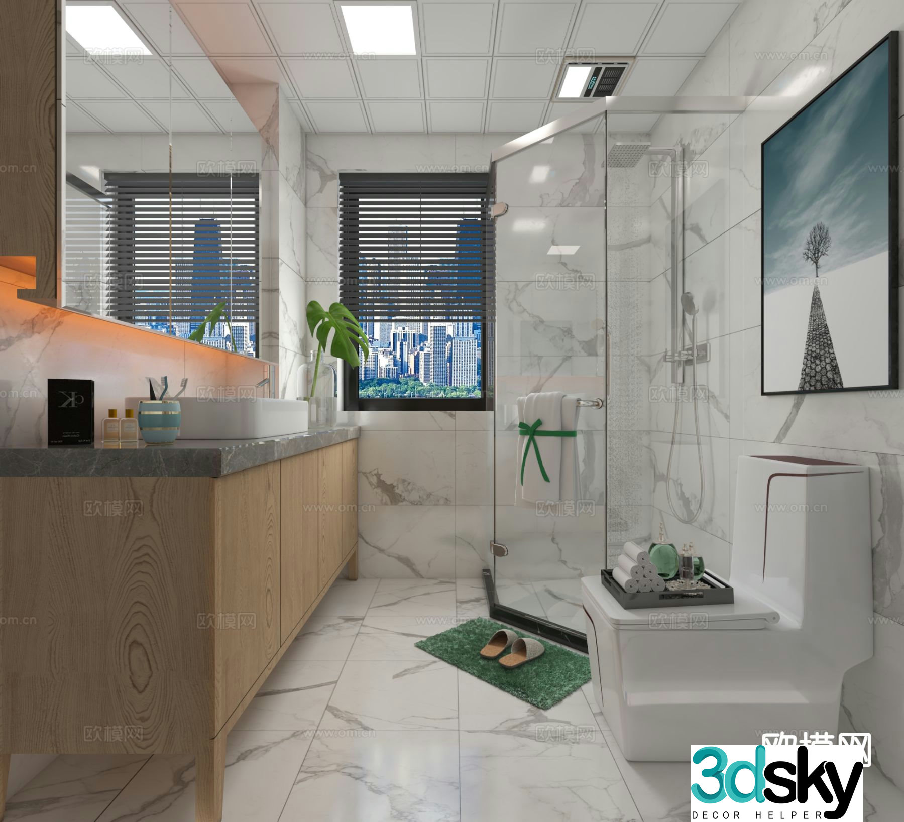 Nordic bathroom bathroom 3d model