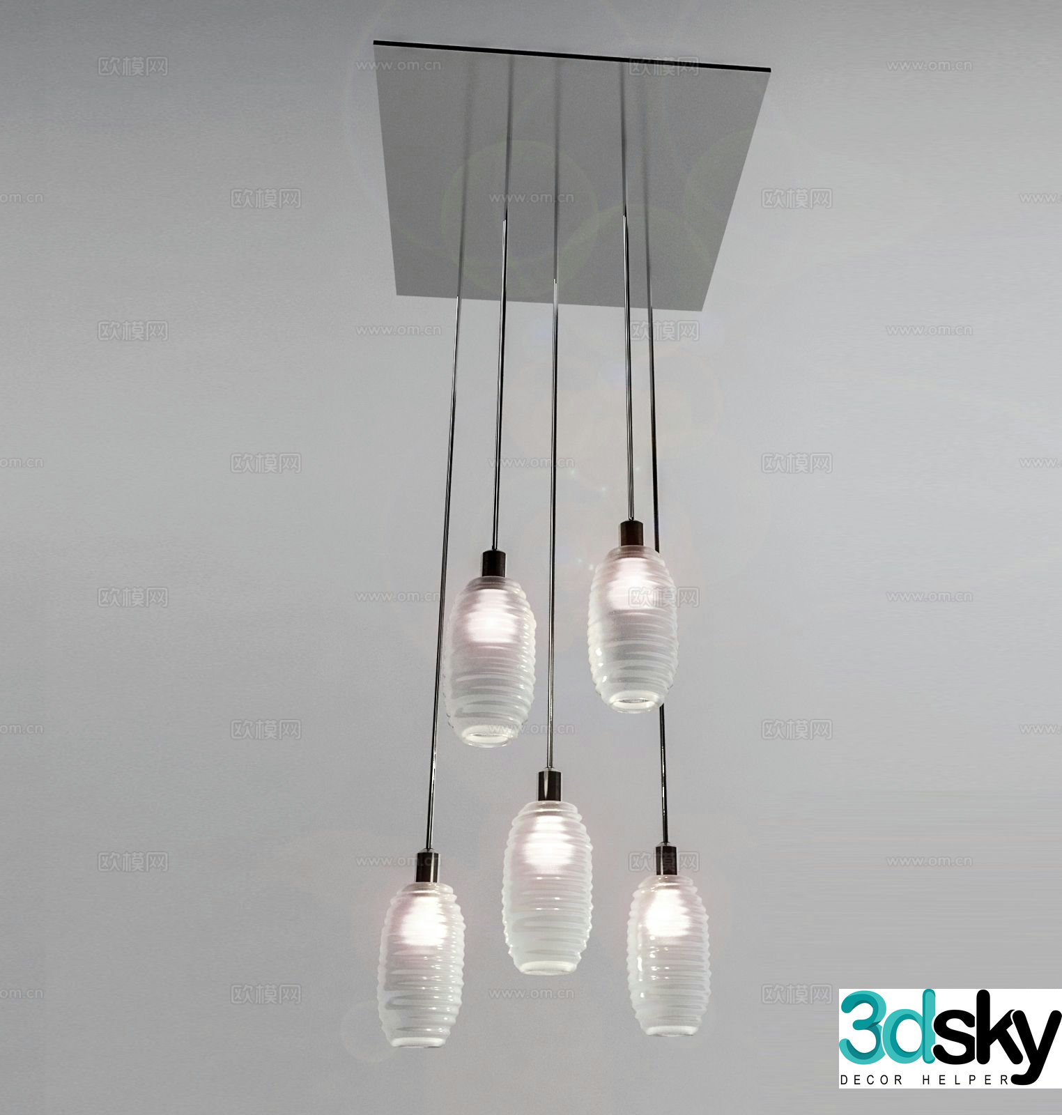 Modern decorative lamp suction cup chandelier 3d model