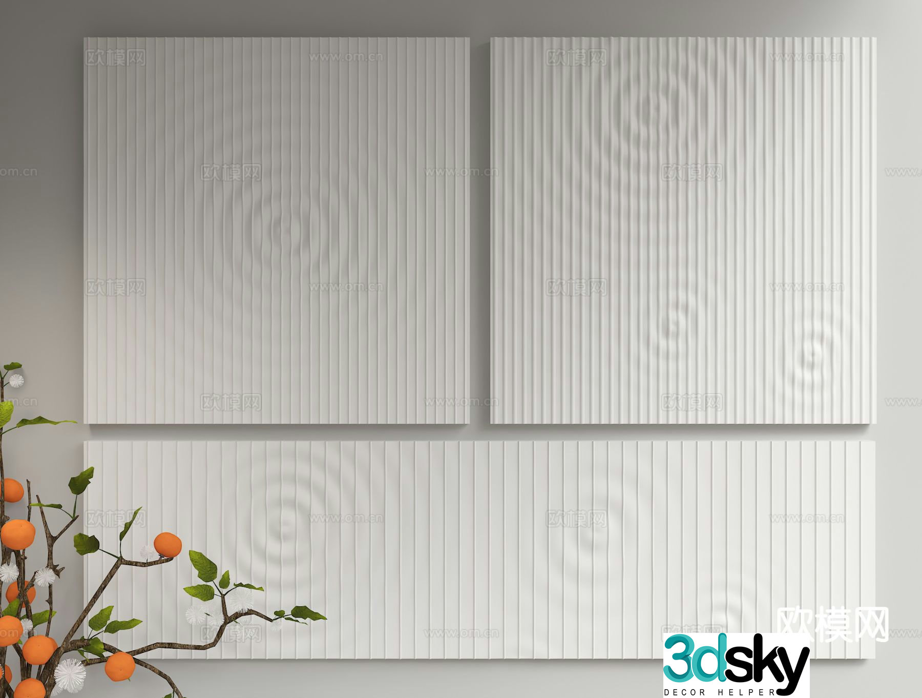 Modern three-dimensional wall decoration ripple pendant wavy ripple 3d model
