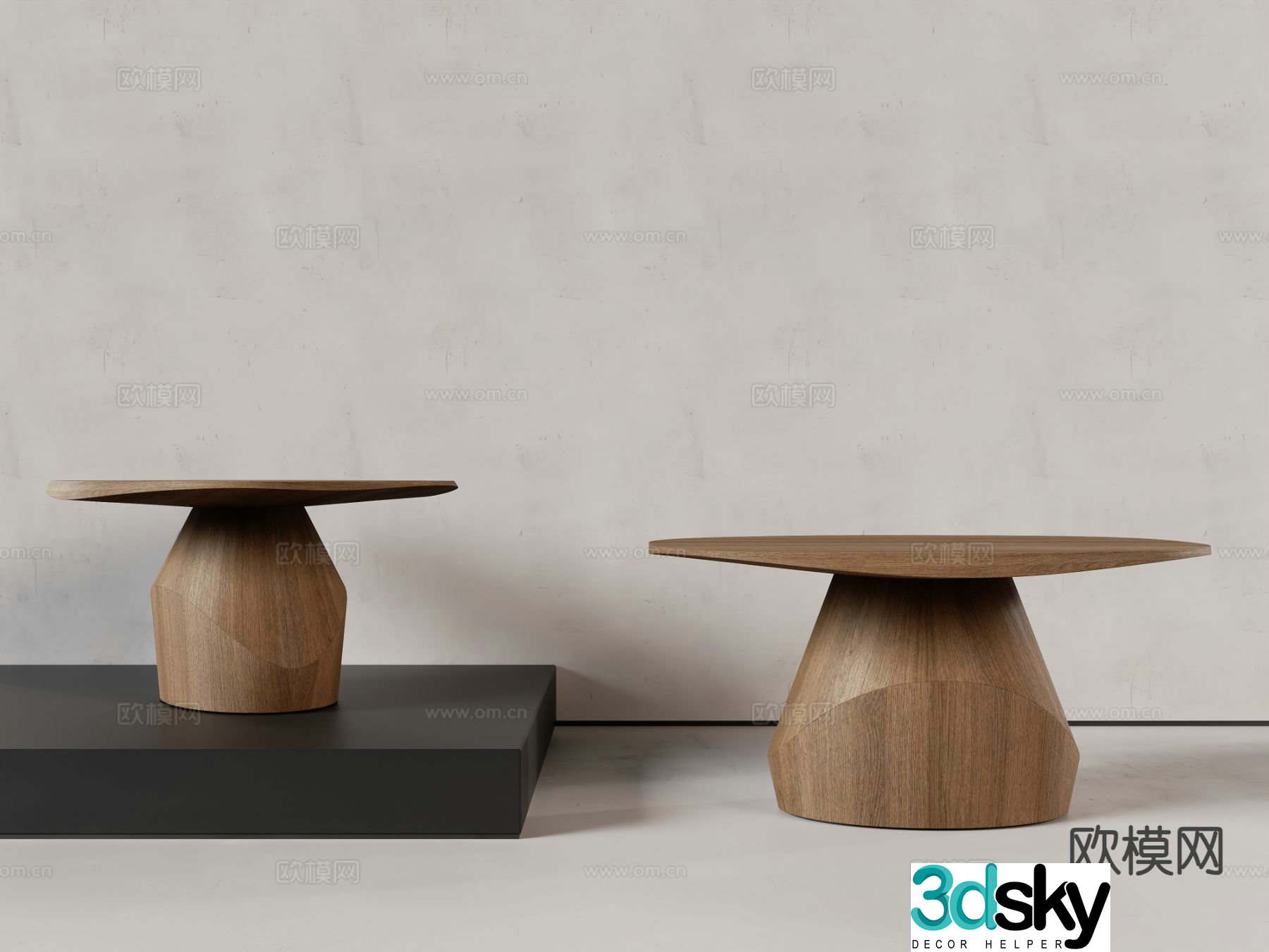 Wabi-sabi round coffee table 3d model