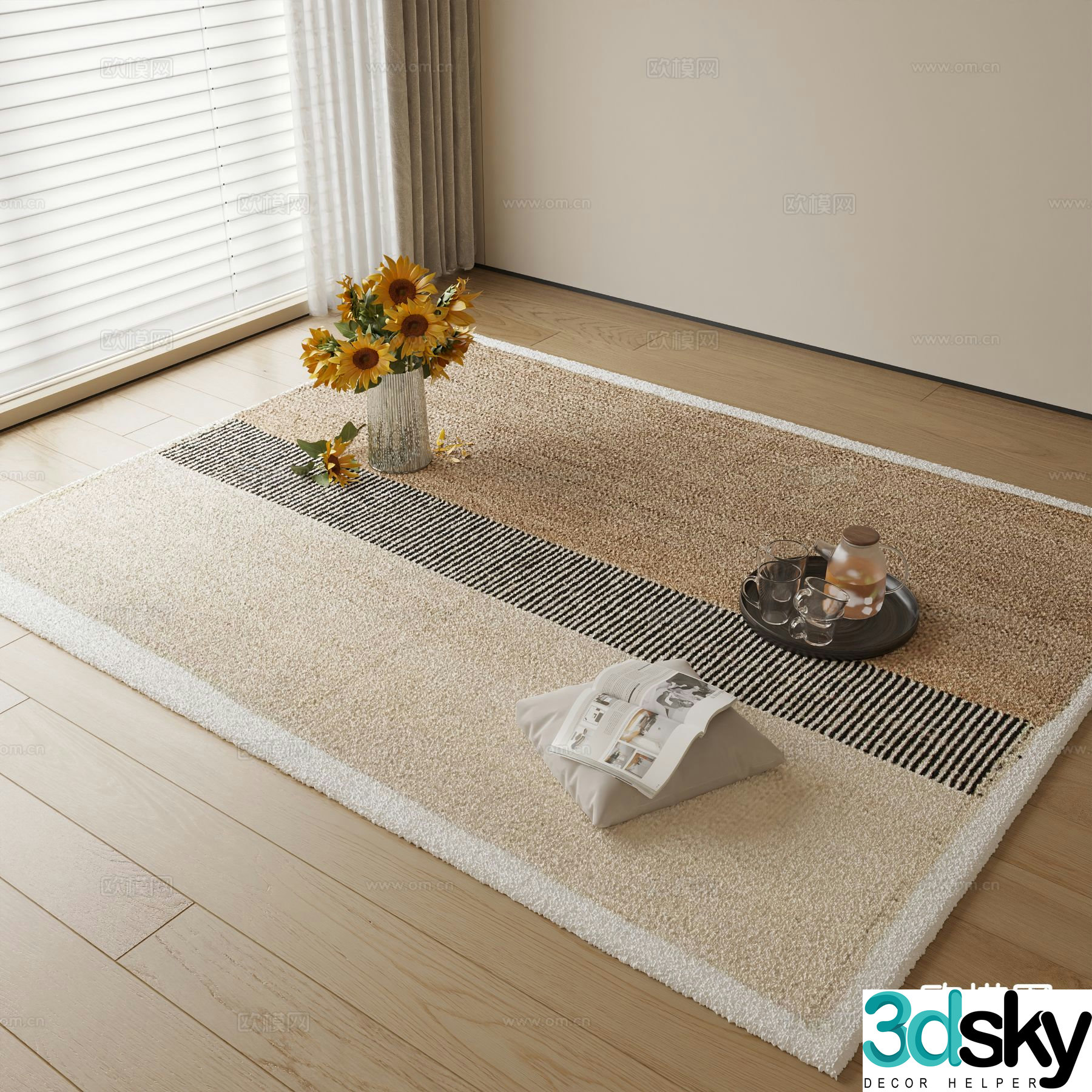 Geometric abstract carpet 3d model