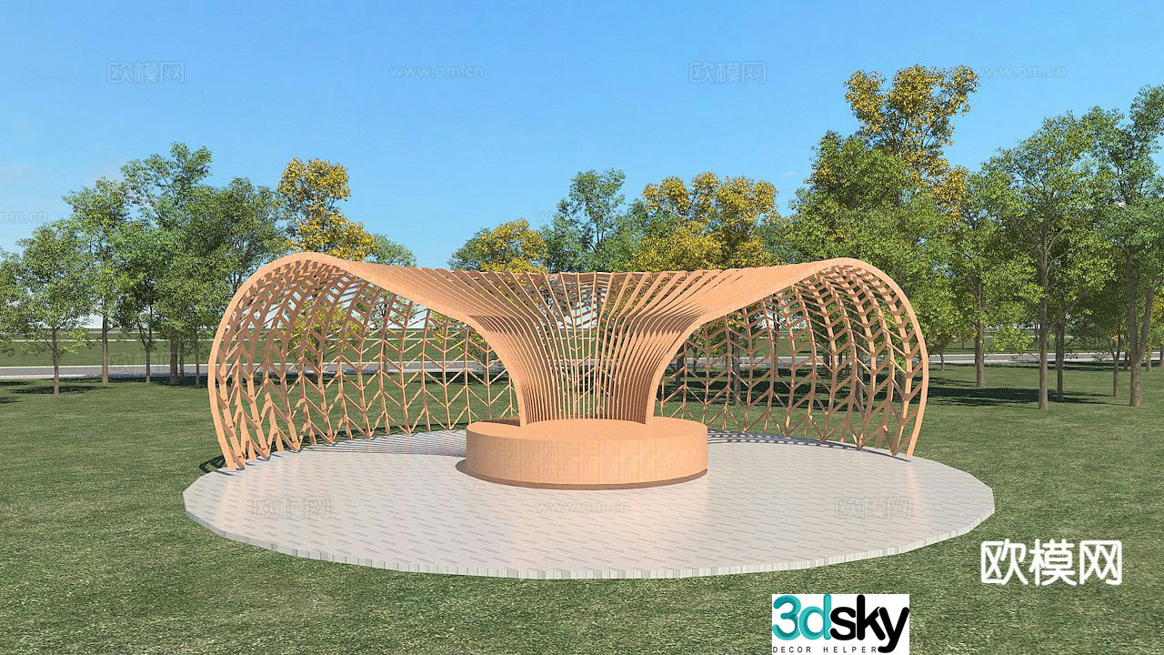 Modern gallery frame landscape gallery 3d model