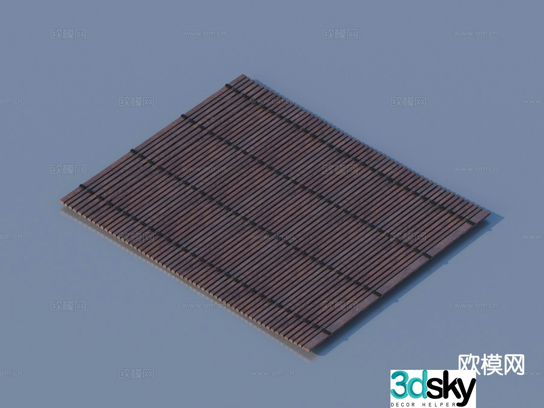 Bamboo mat tea tray tea sea tea set 3d model