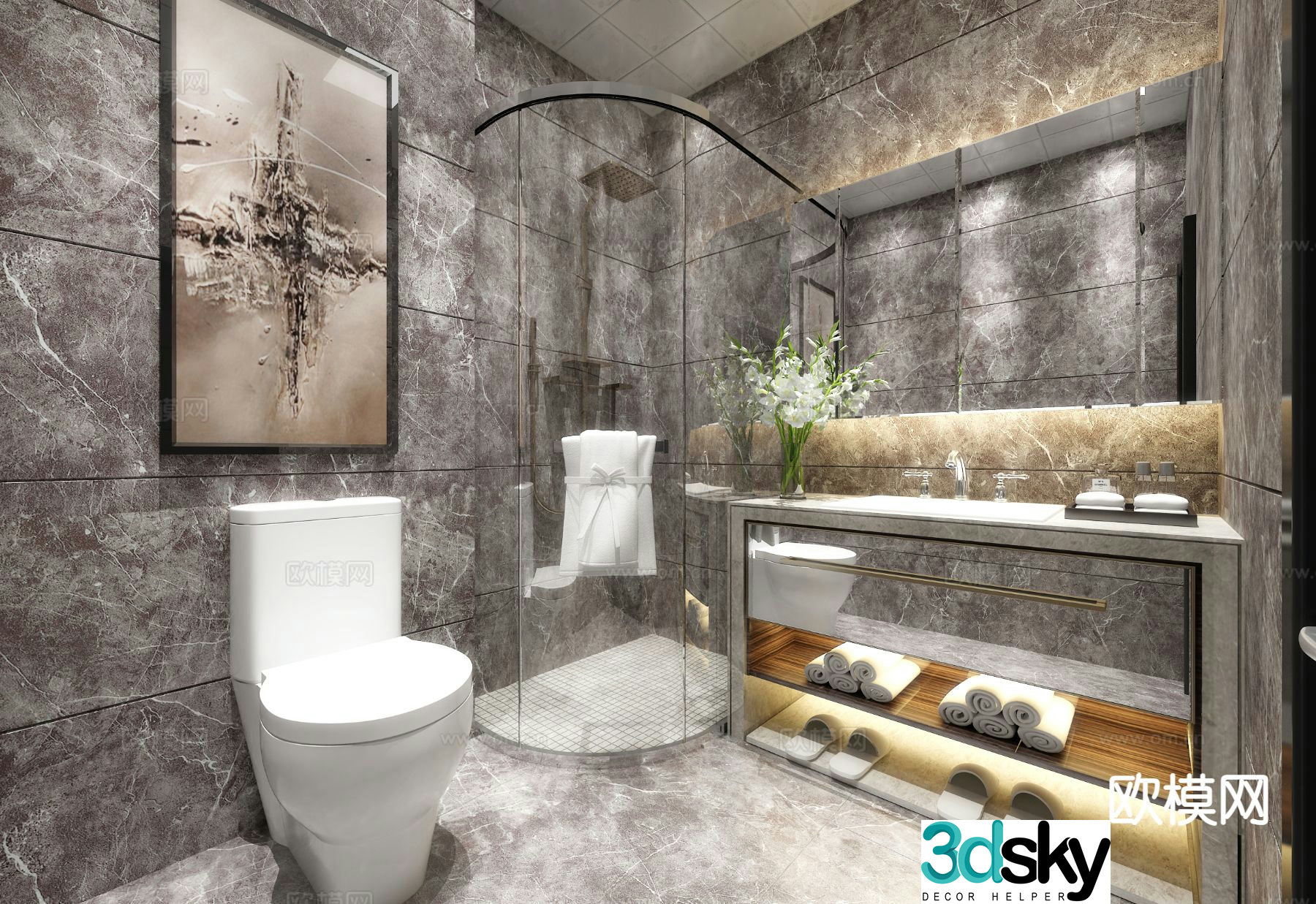 Modern bathroom bathroom 3d model