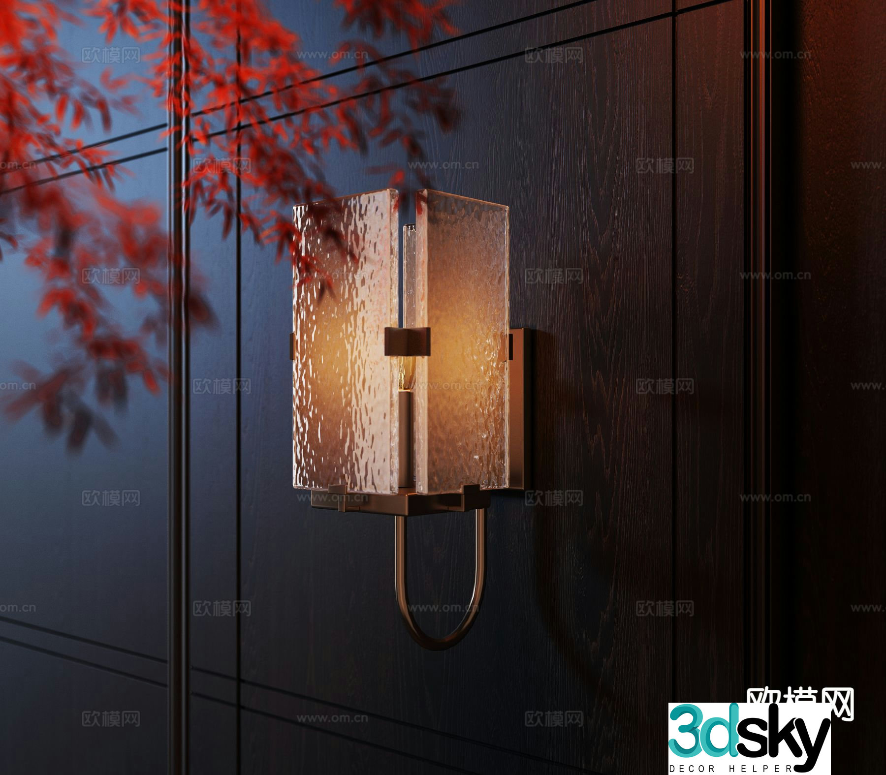 Modern glass wall light 3d model