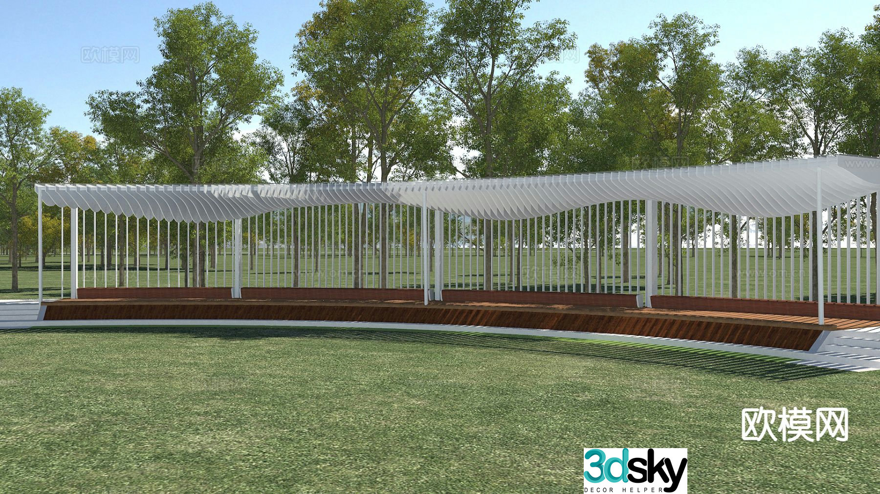 Modern gallery frame landscape gallery 3d model