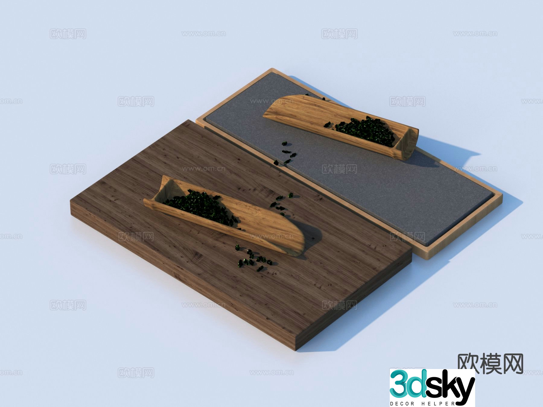 New Chinese tea tray tea green tea spring tea 3d model
