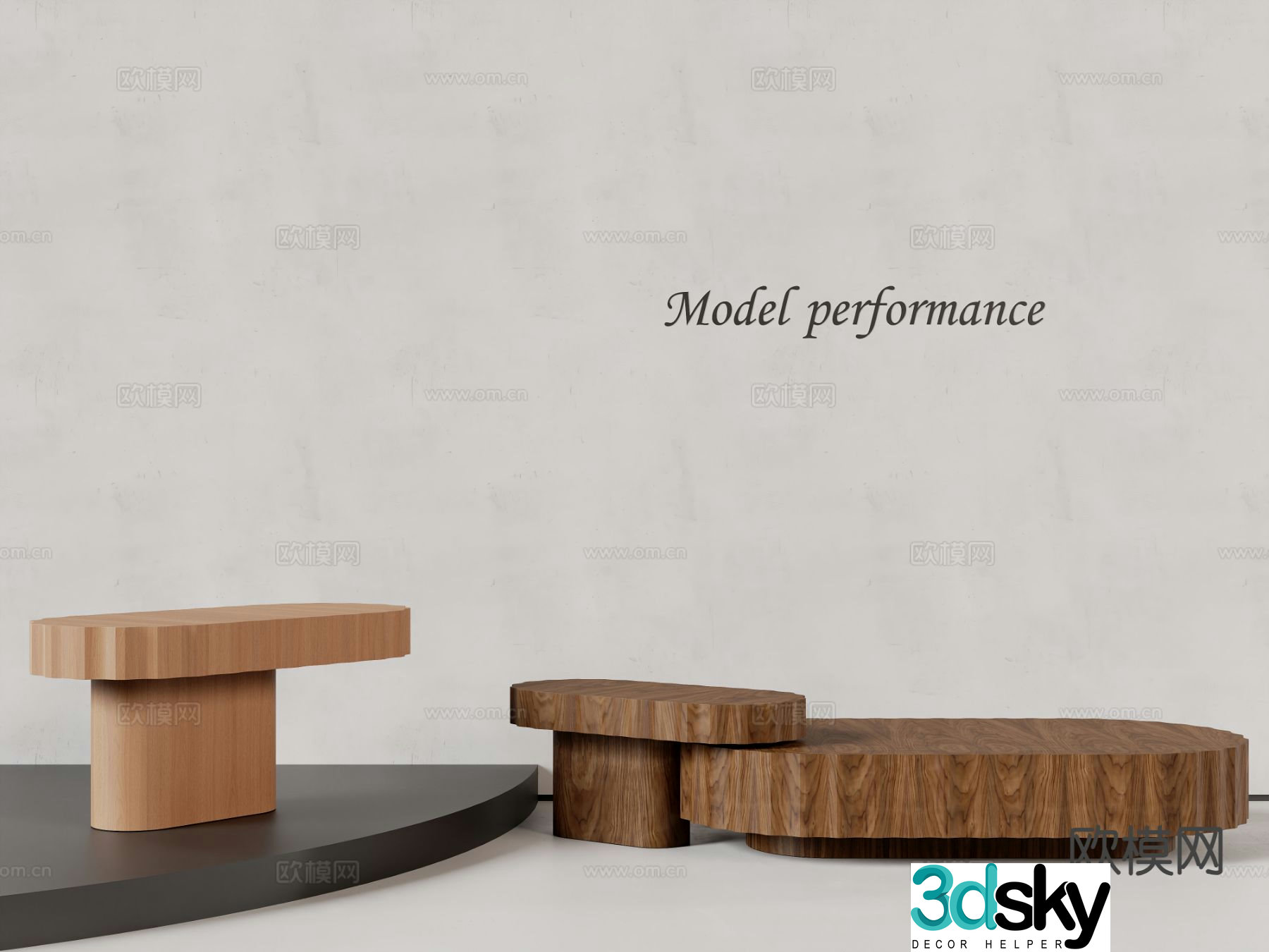 Wabi-sabi coffee table combination coffee table 3d model