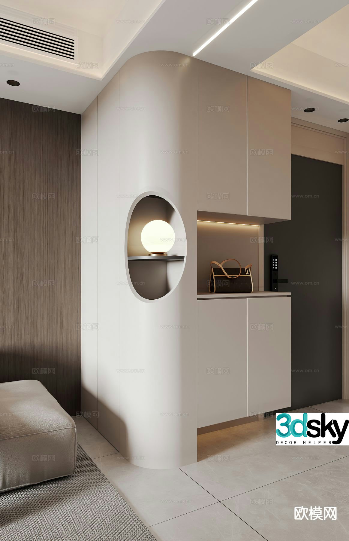 Modern shoe cabinet corner cabinet 3d model