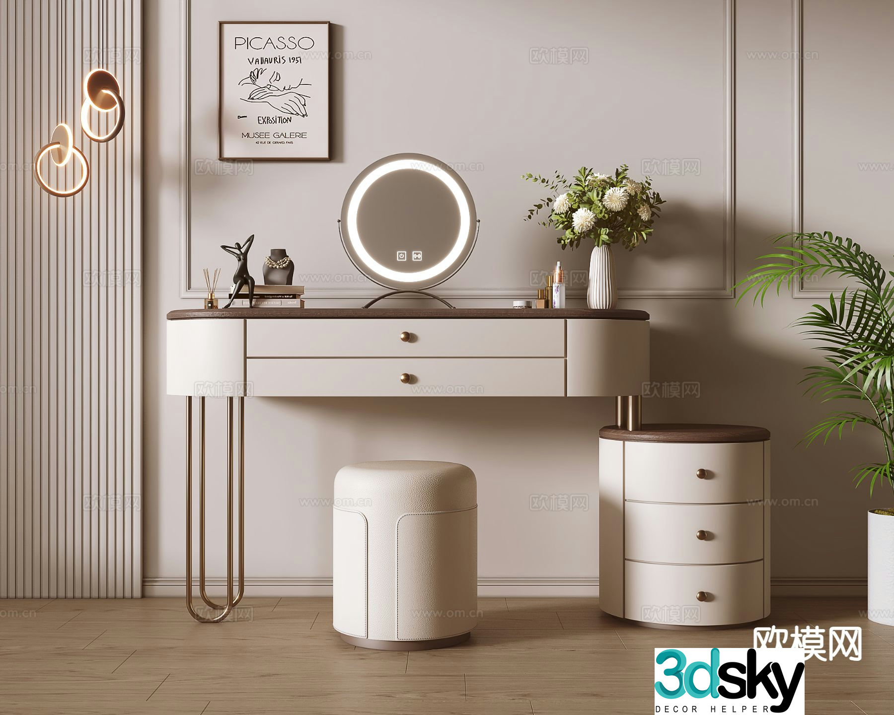 French dressing table dressing table 3d model
