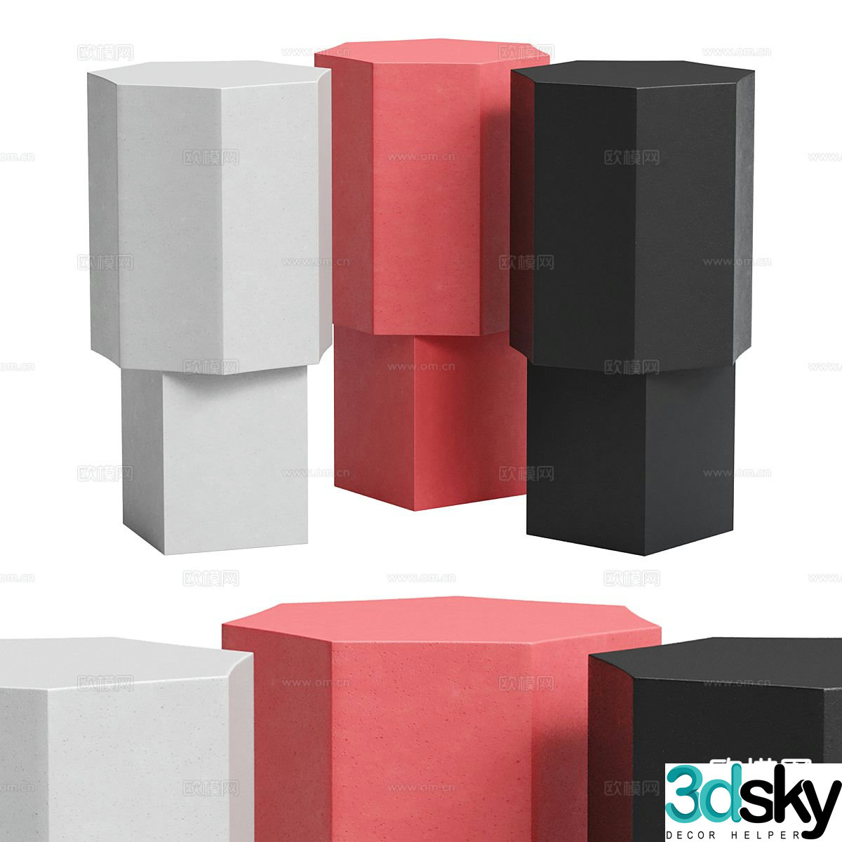 Italian corner table side table 3d model