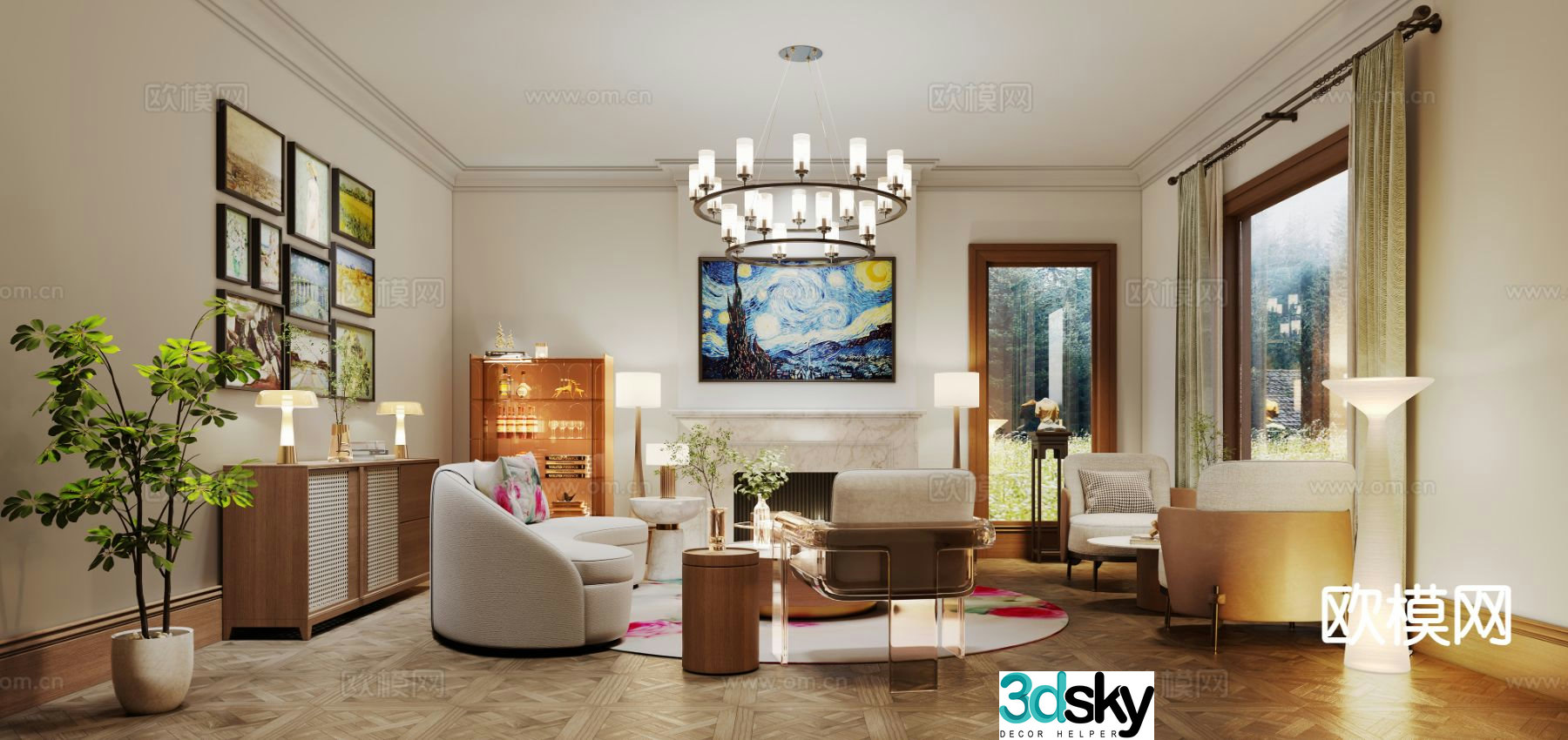 Modern living room 3d model