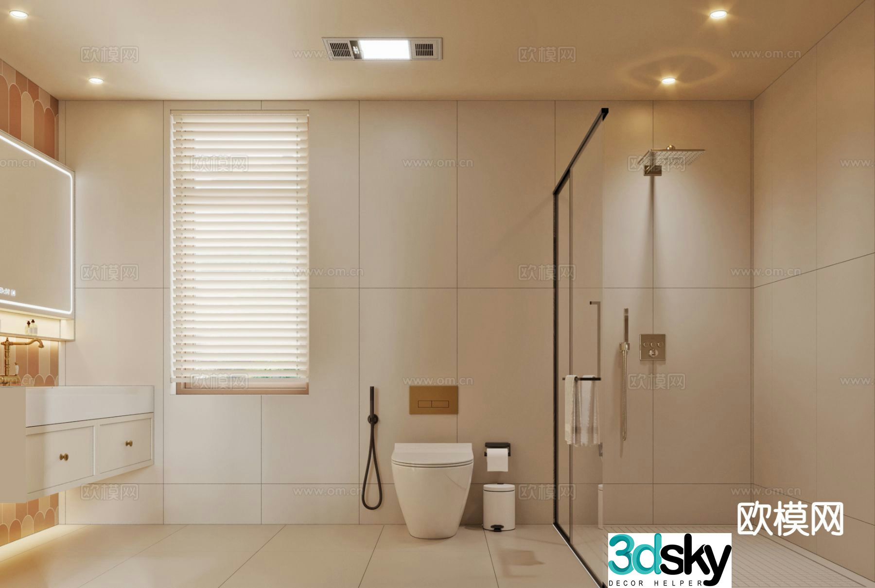 French bathroom bathroom 3d model