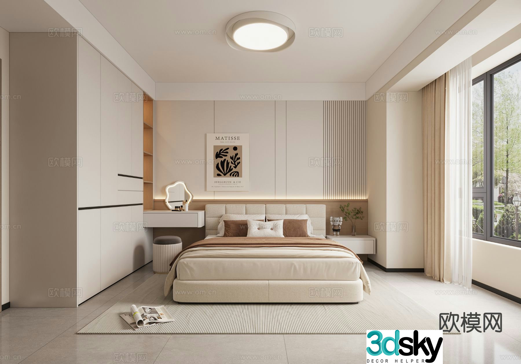 Modern master bedroom bedroom 3d model