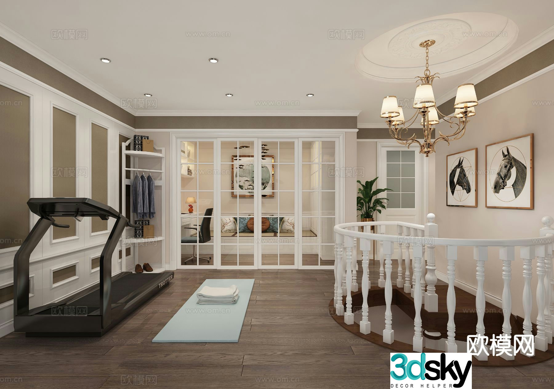 European style leisure room entertainment room 3d model