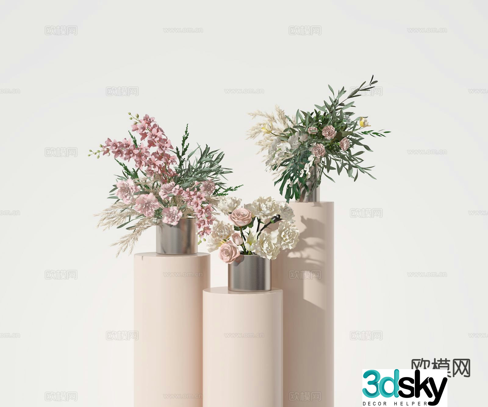 floral vase flowers flower arrangement 3d model