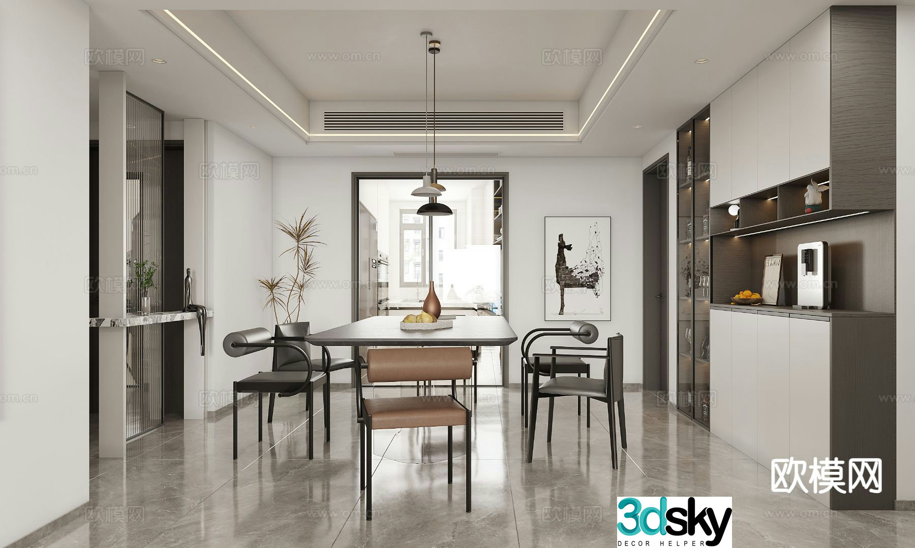 Modern restaurant 3d model