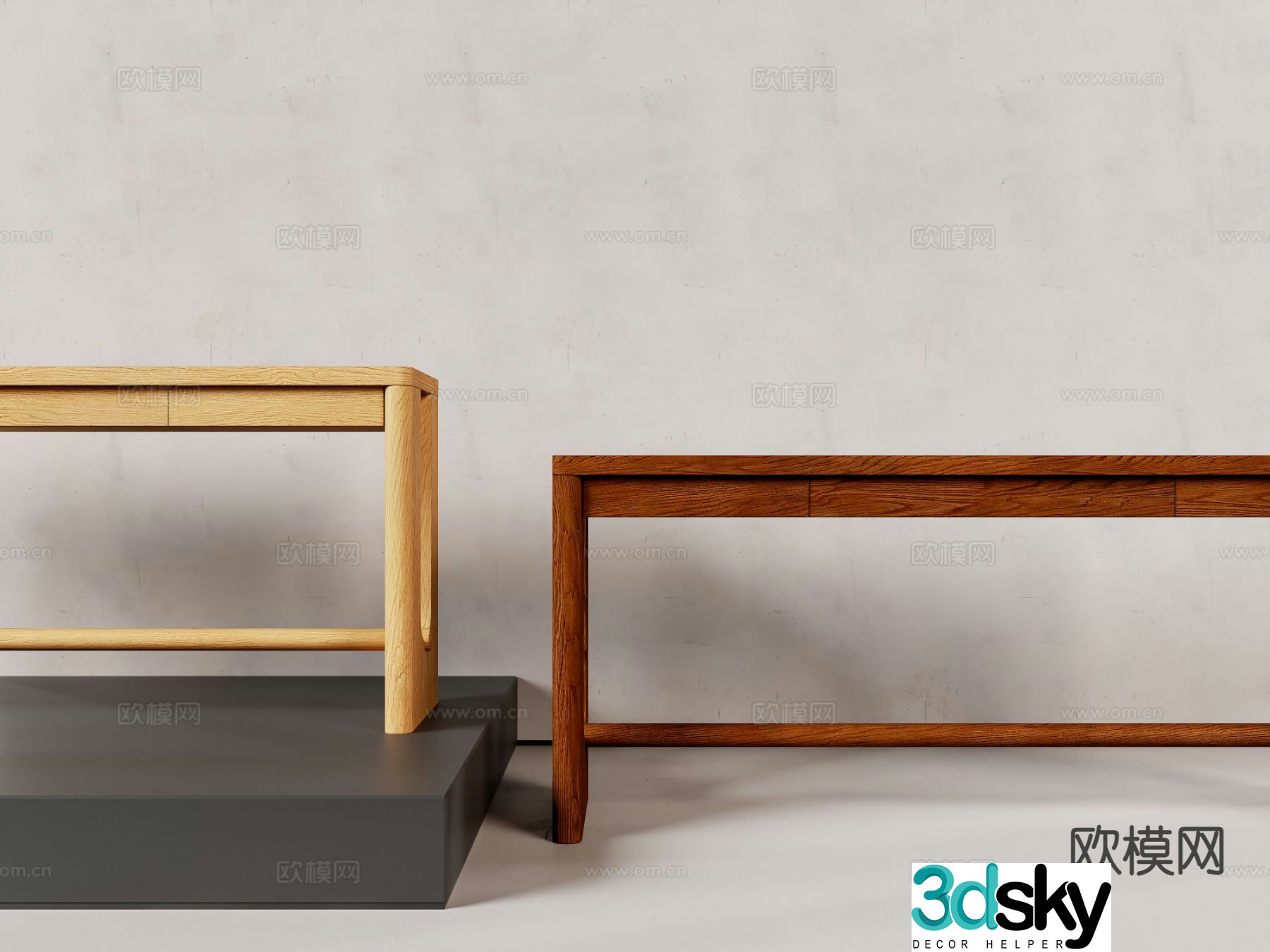 modern desk writing desk 3d model
