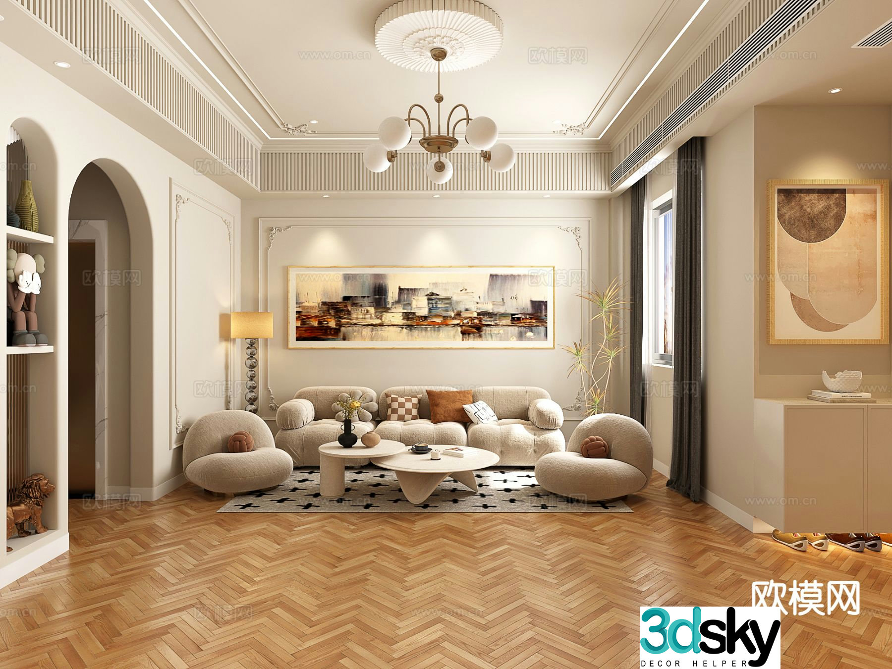 French living room 3d model