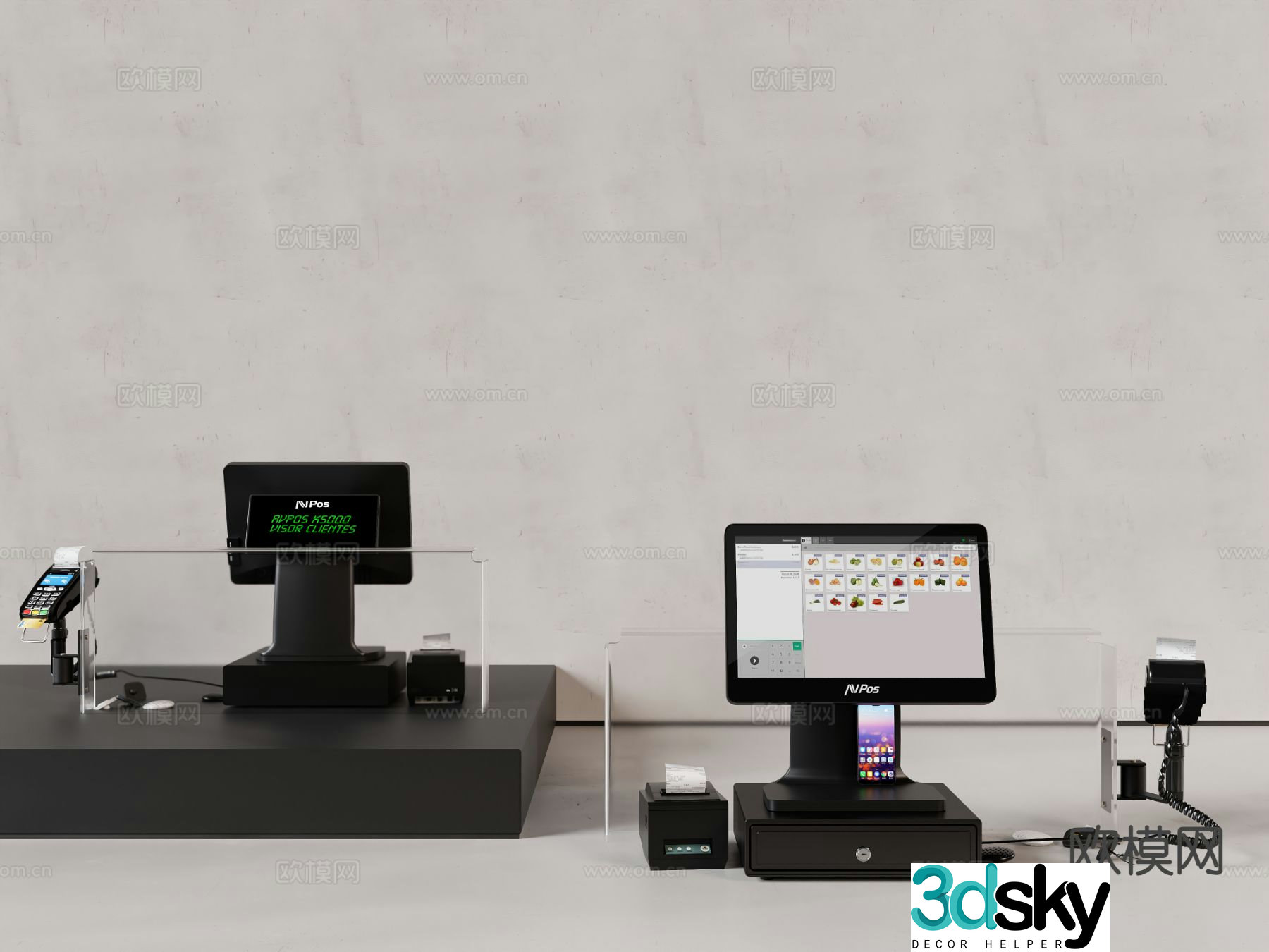 Cash register cashier 3d model