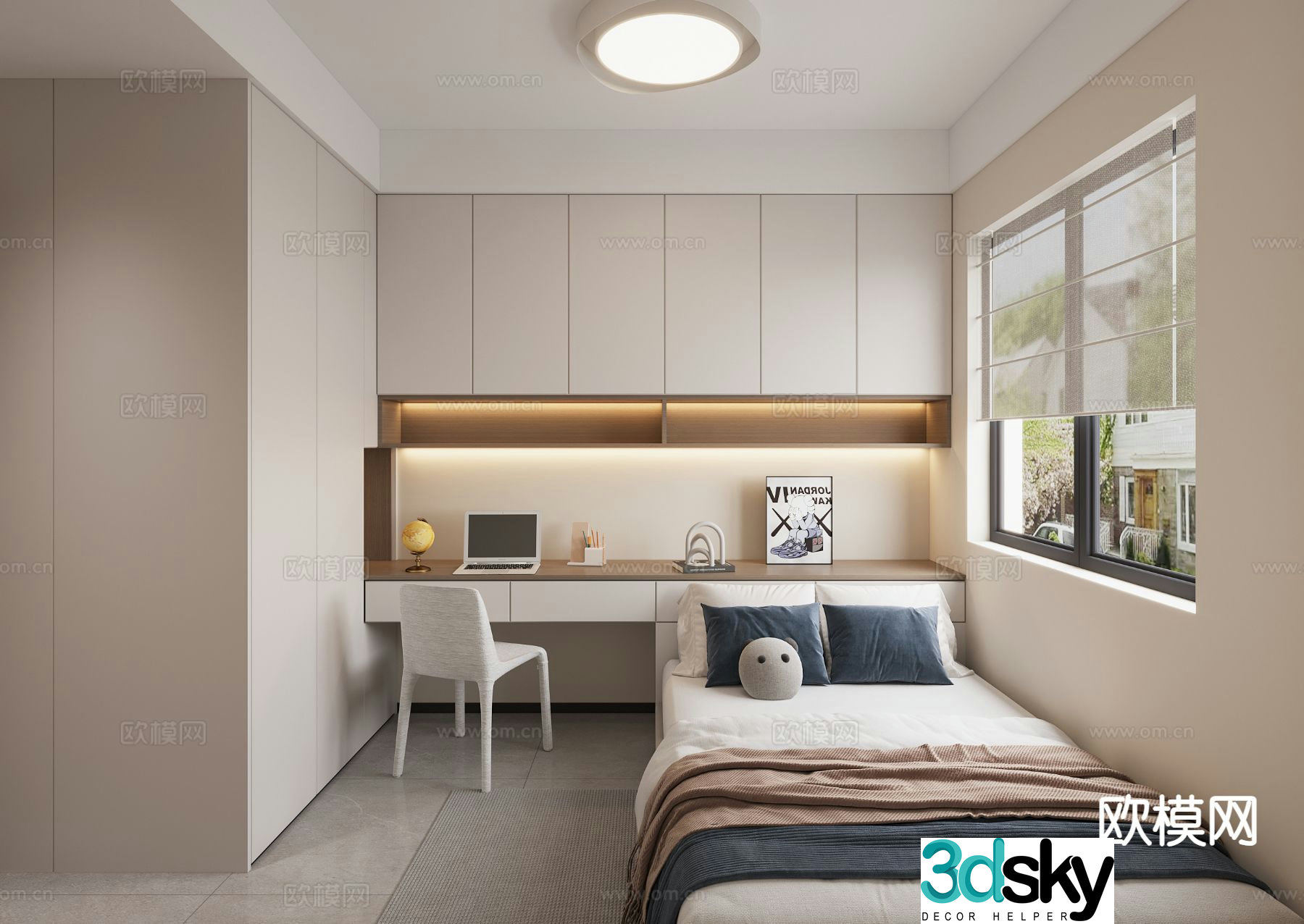 Modern tatami bedroom 3d model