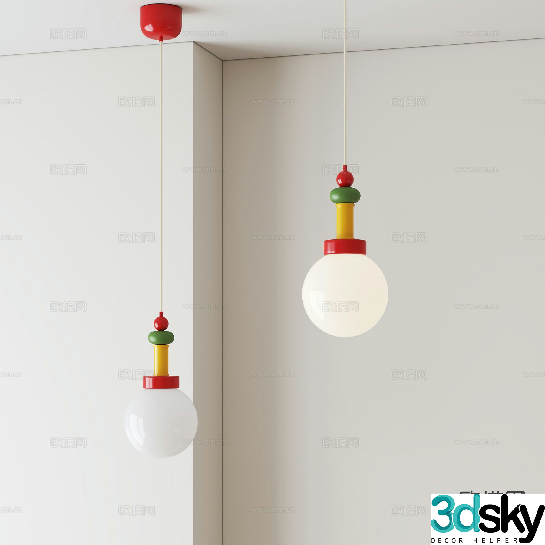 Dopamine chandelier colorful chandelier 3d model