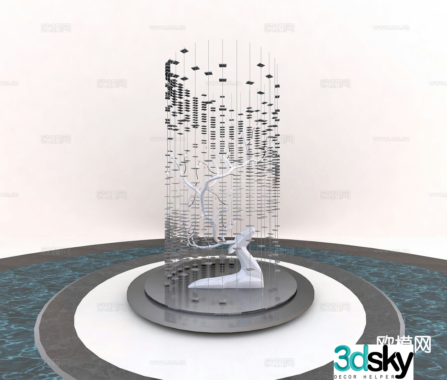 Modern art installation 3d model