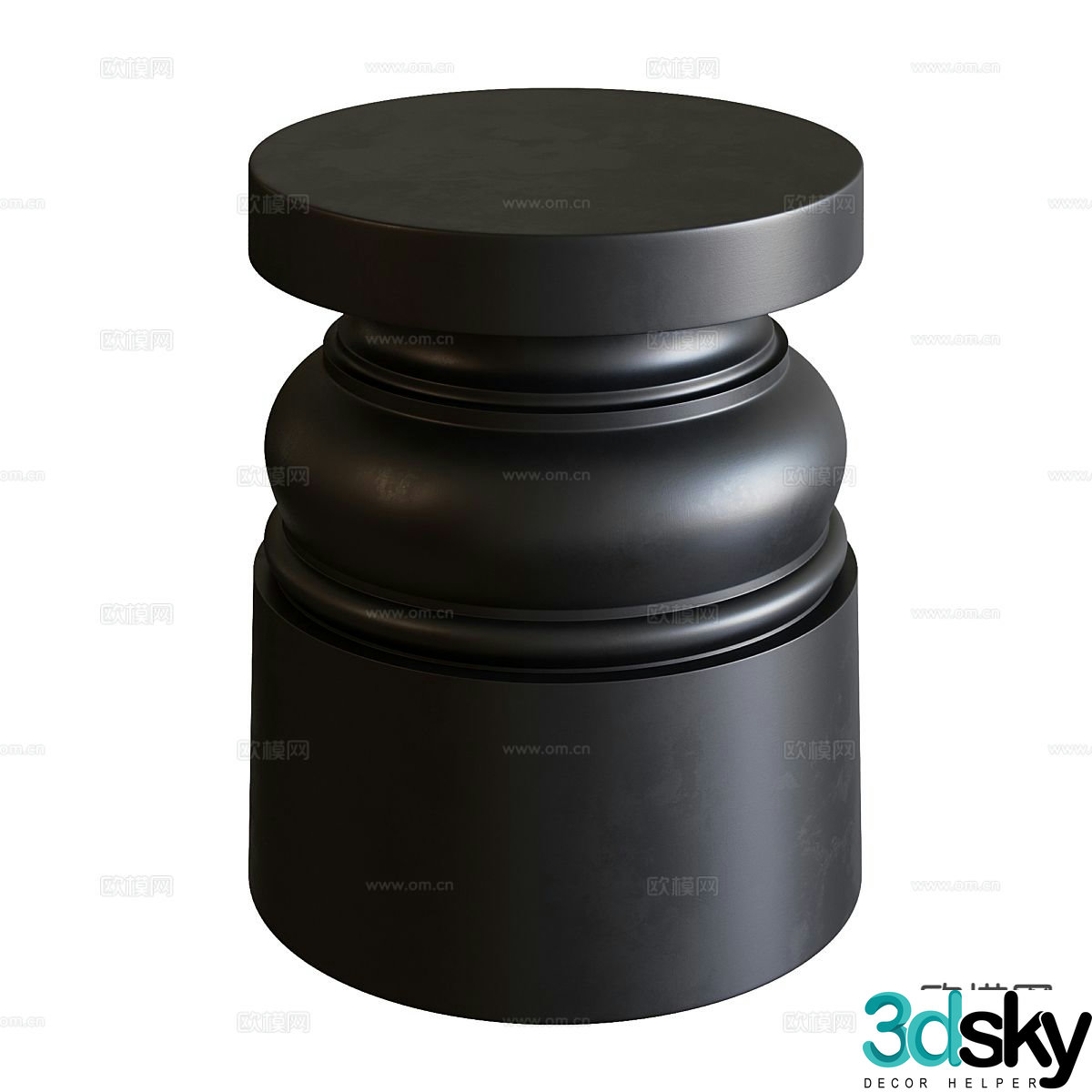 Modern corner table round table side table 3D model