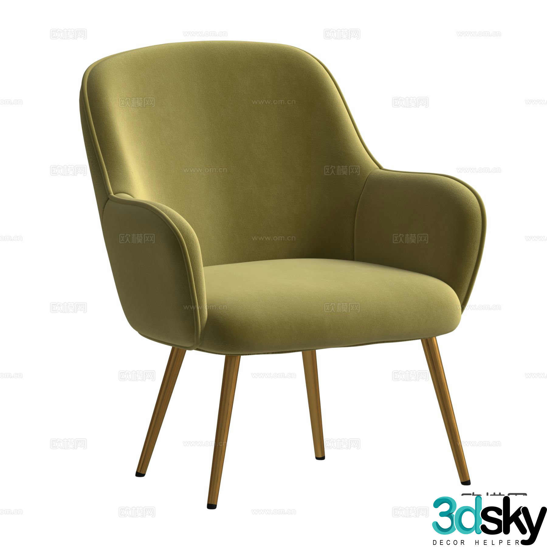 Modern dining chair single chair chair 3d model