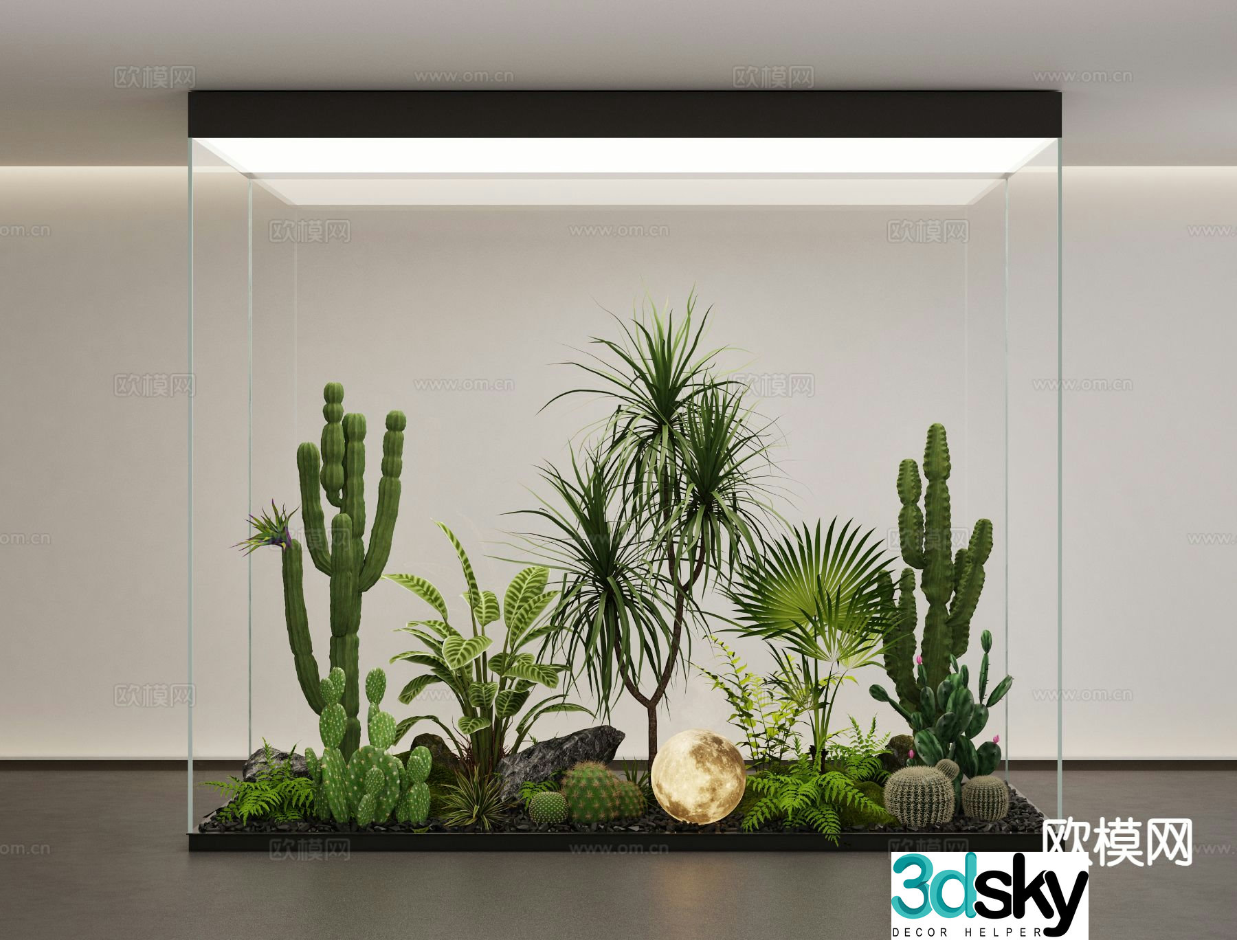 Indoor landscape landscaping green plants and landscaping 3d model