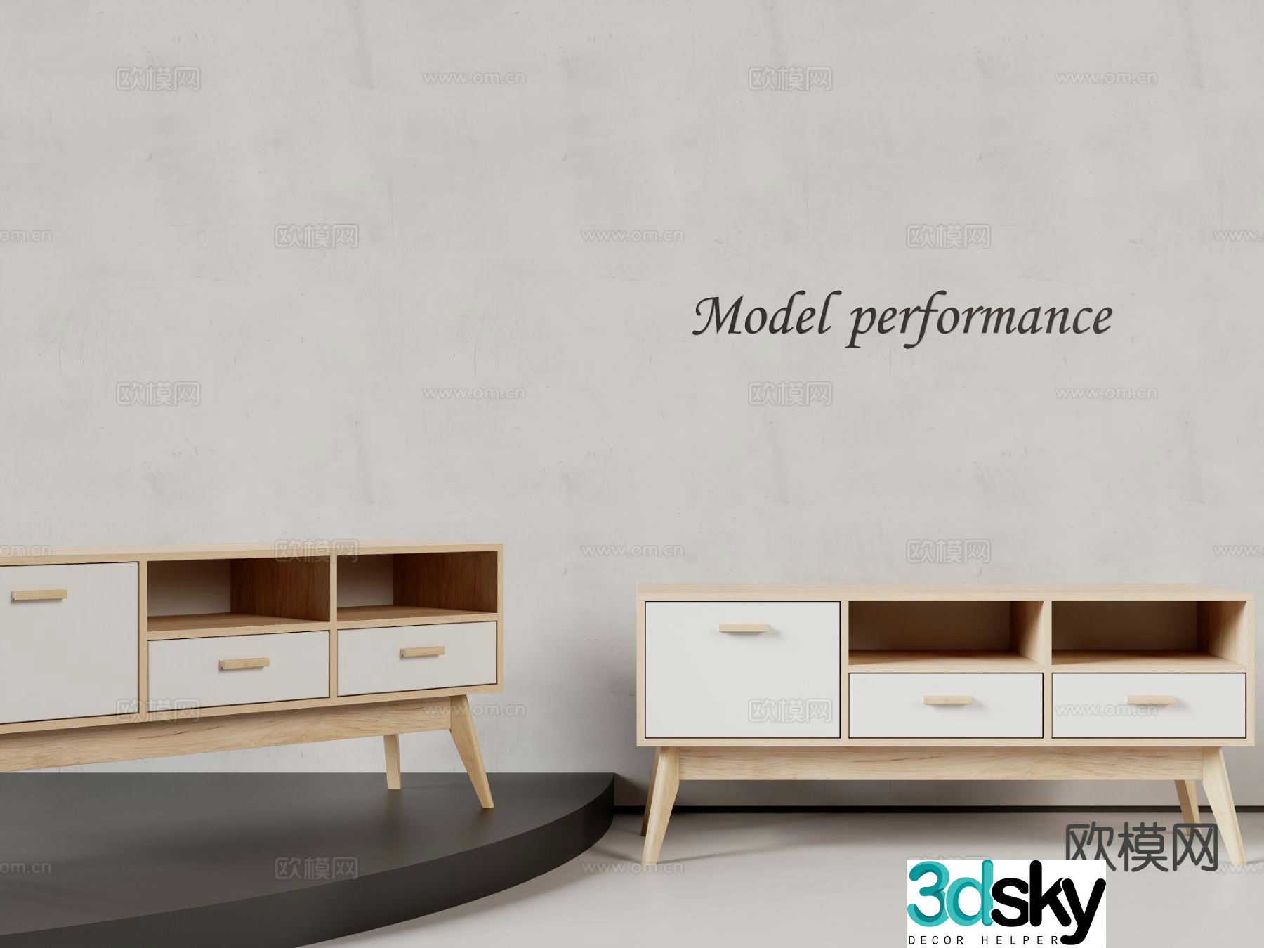Nordic TV cabinet 3d model