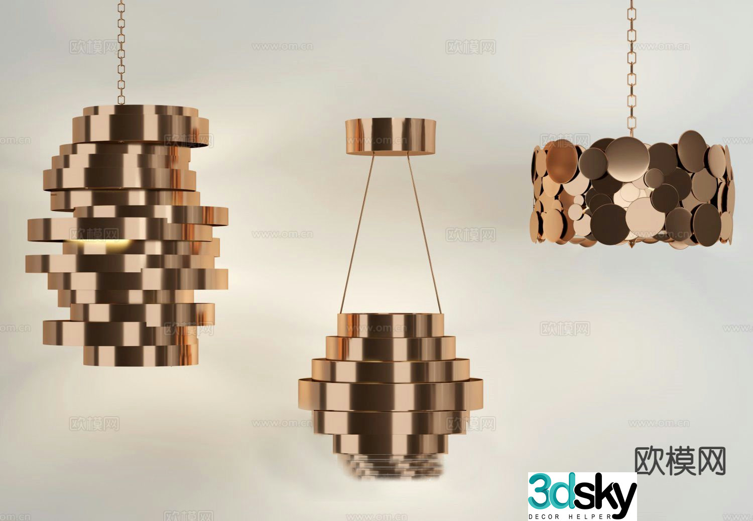 Postmodern chandelier creative chandelier 3d model
