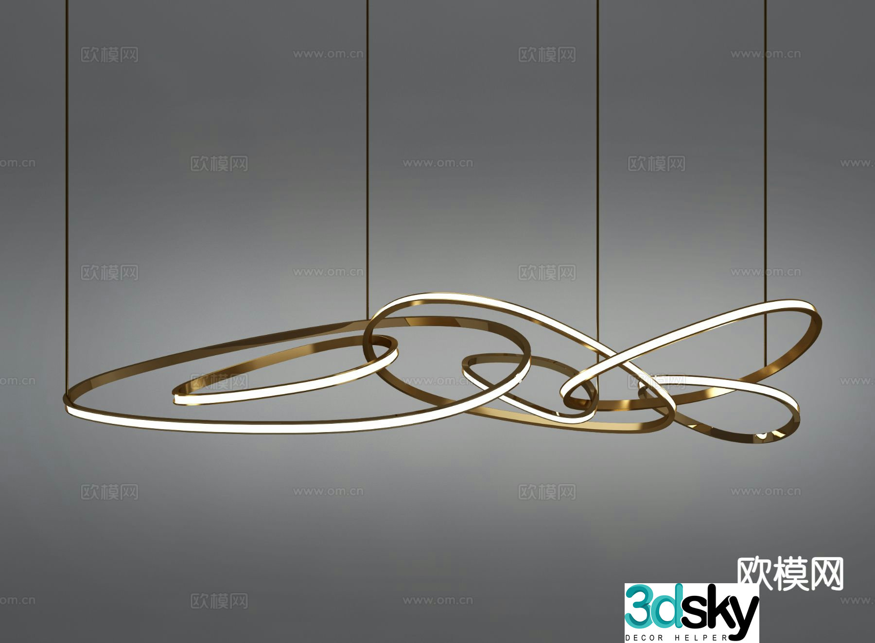 Light luxury chandelier hall chandelier 3d model