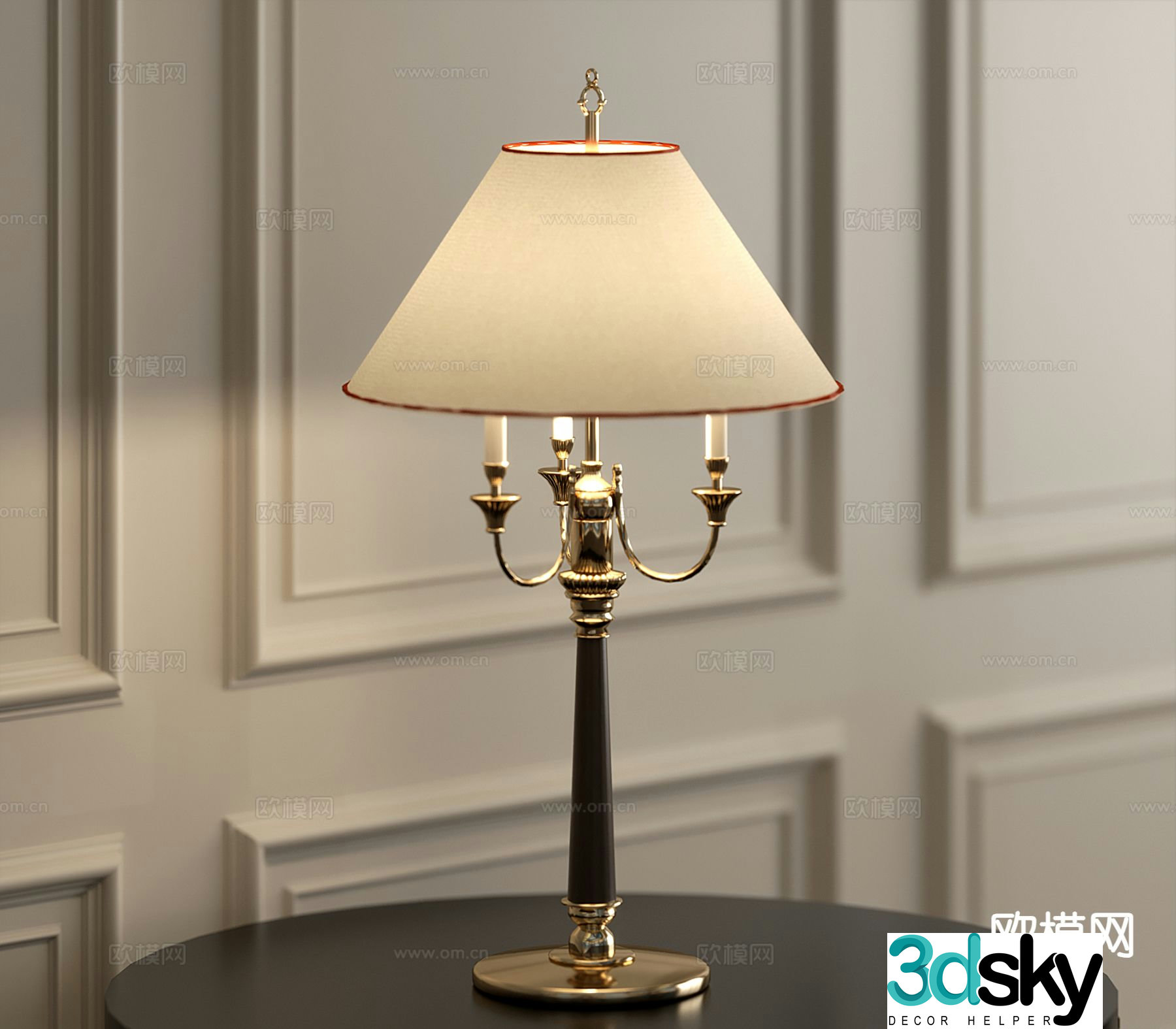 European desk lamp 3d model
