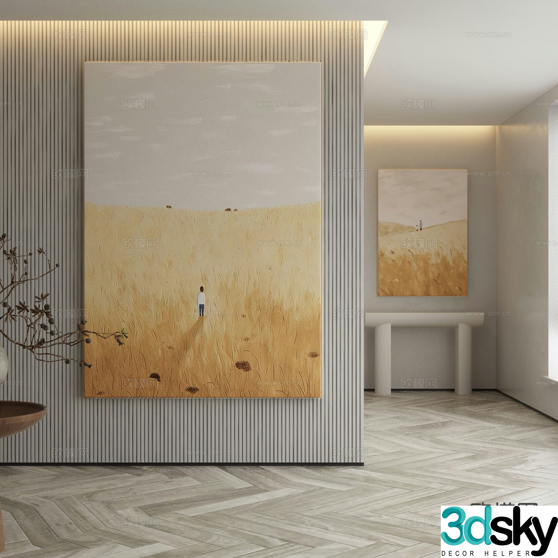 Modern decorative painting oil painting 3d model