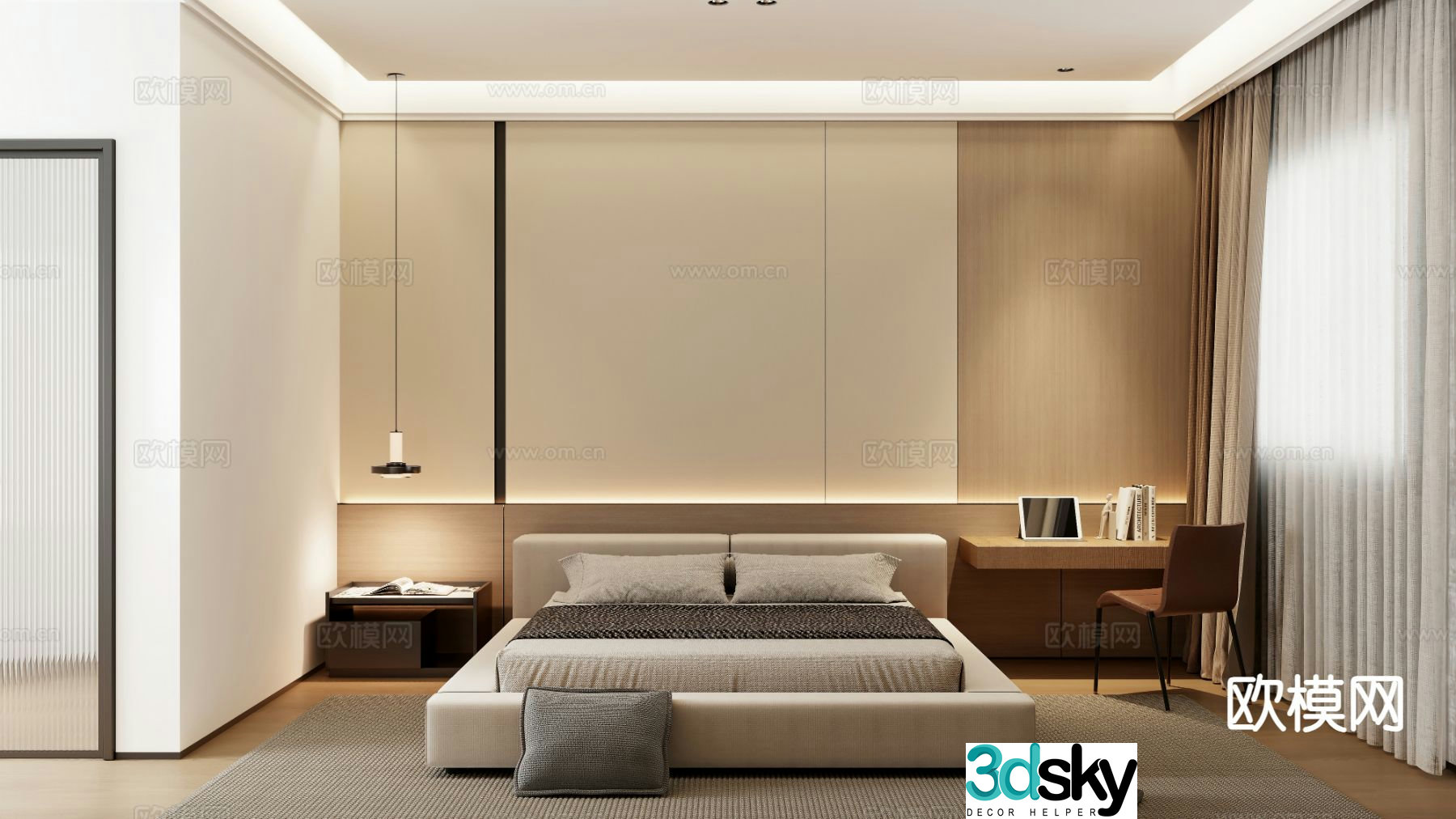 Italian style bedroom master bedroom 3d model