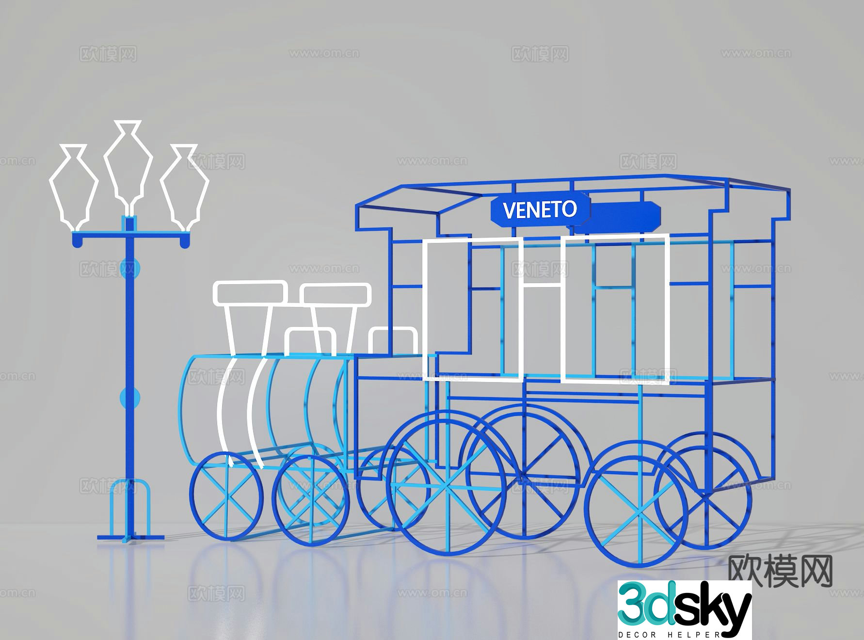 Wireframe art sketch 3D model
