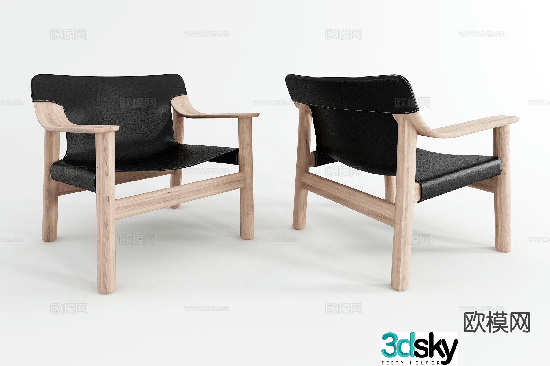 wabi-sabi chair armchair leisure chair 3d model