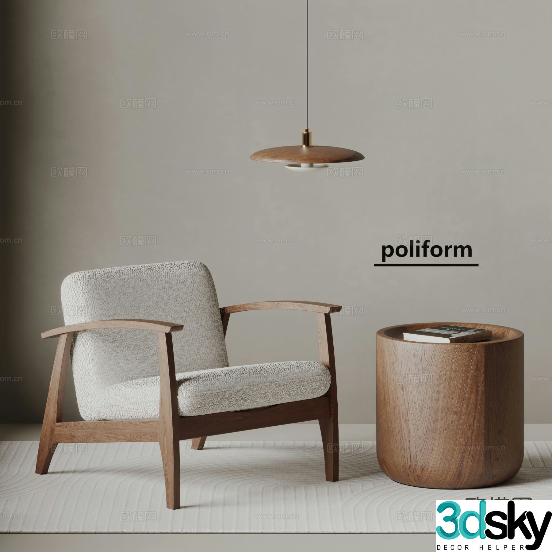poliform chair leisure chair 3d model