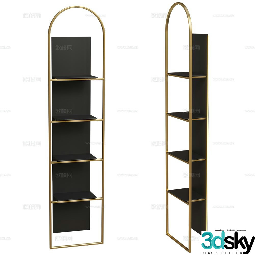 Paolo Castelli bookshelf decorative shelf storage shelf 3d model