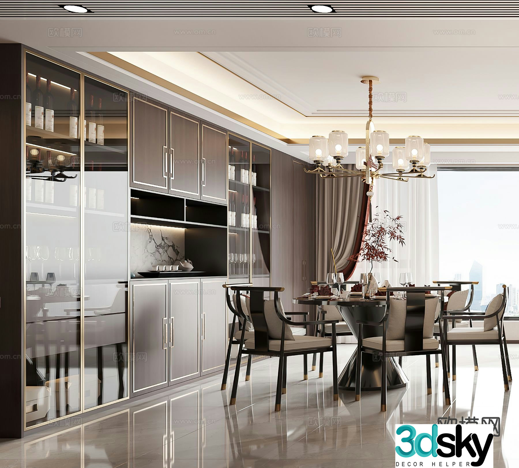 New Chinese restaurant 3d model