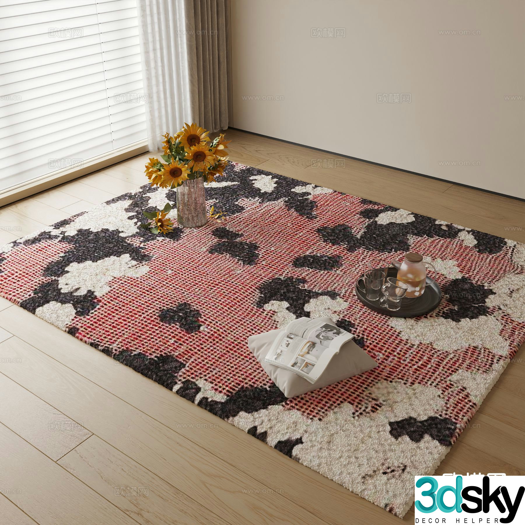 Modern patterned carpet 3d model