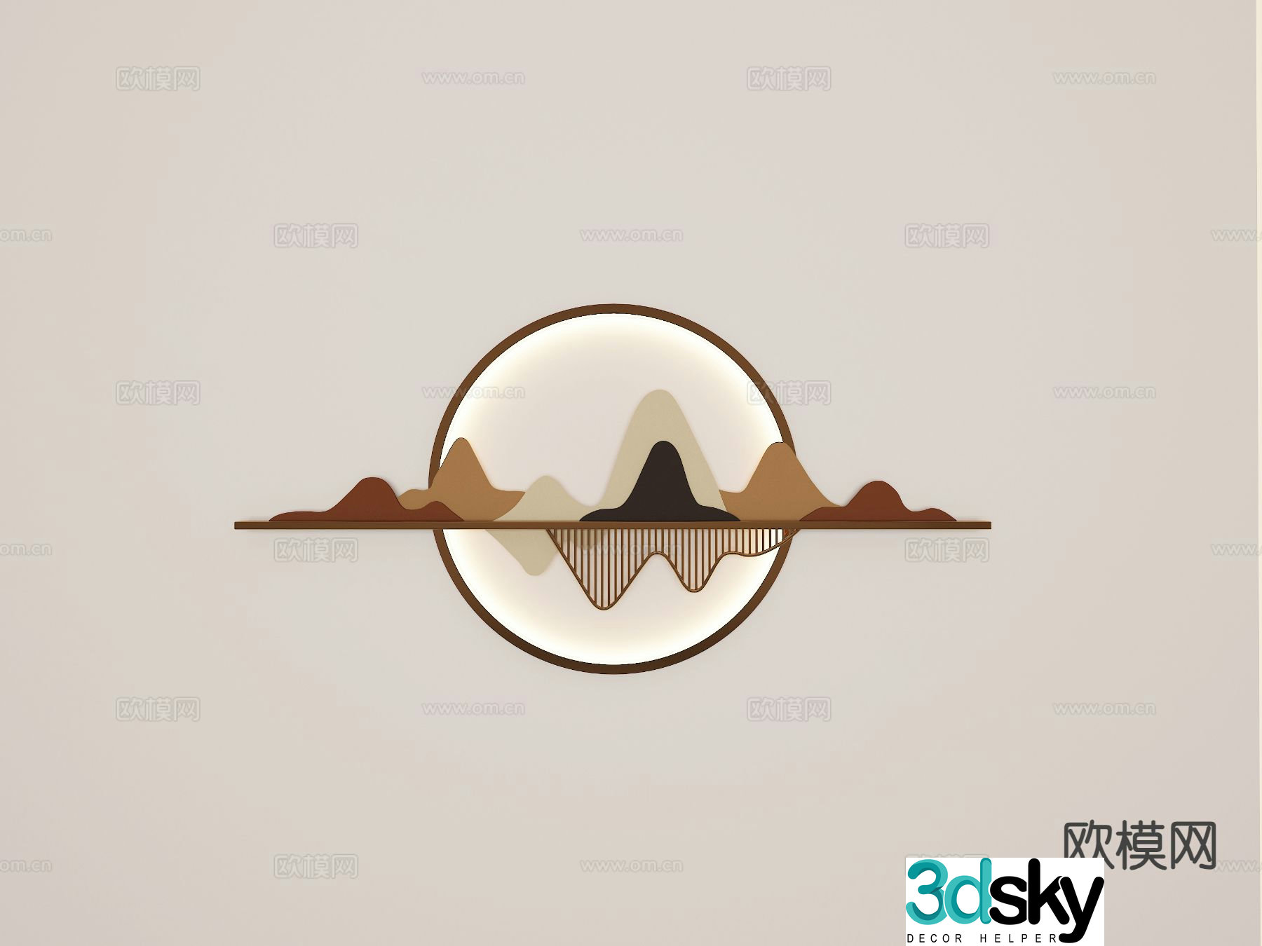 New Chinese style wall decoration pendant 3d model