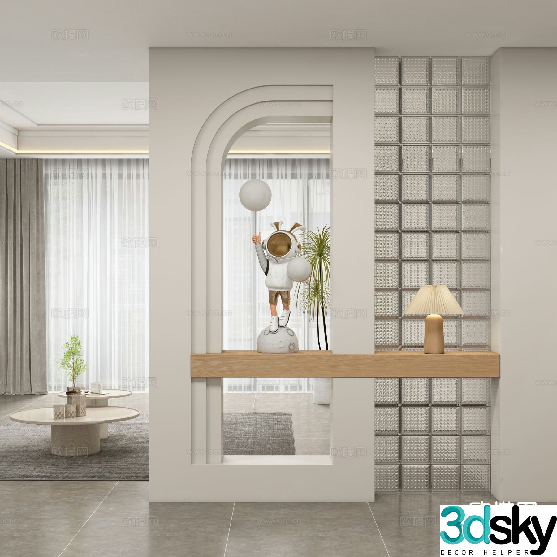 Entrance decorative entrance aisle 3D model