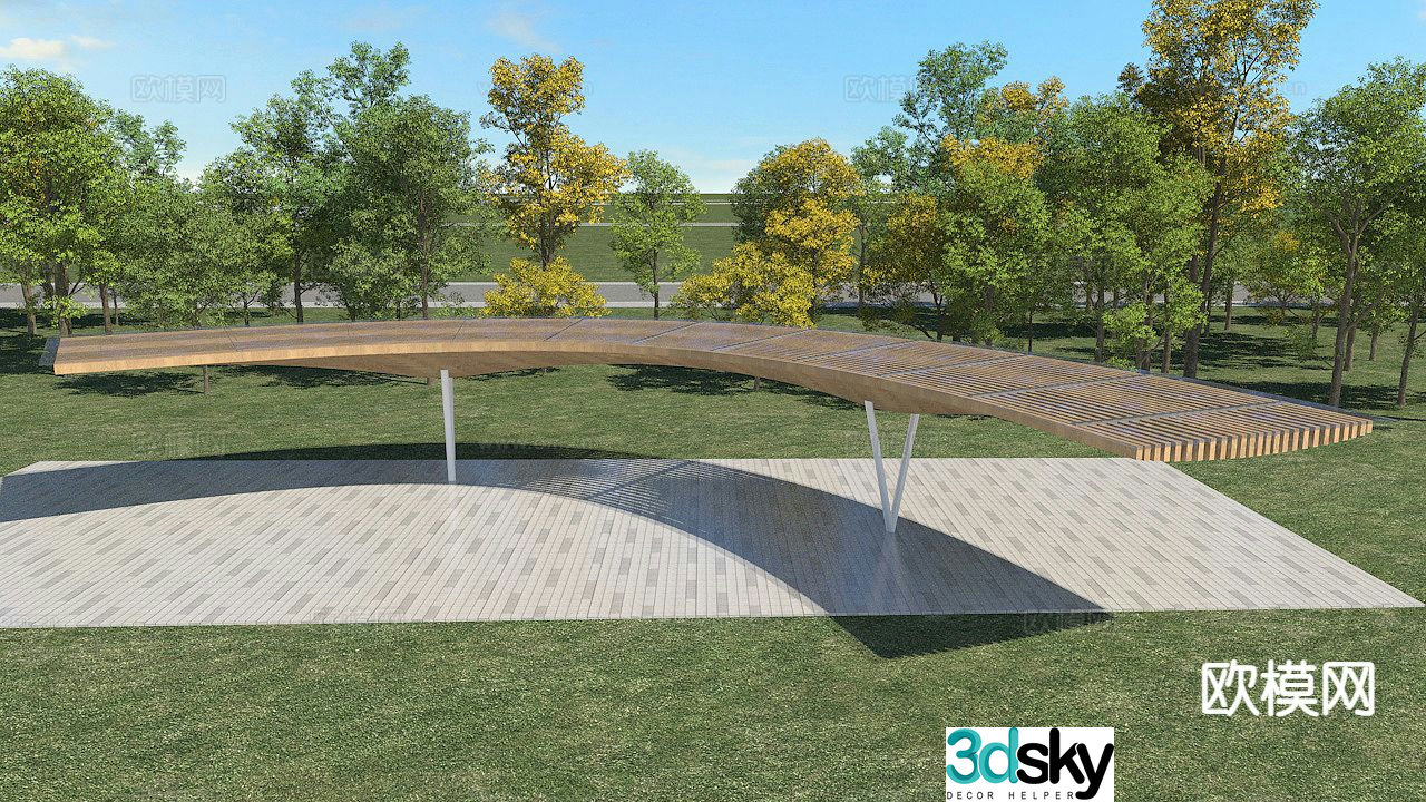 Modern gallery frame landscape gallery 3d model