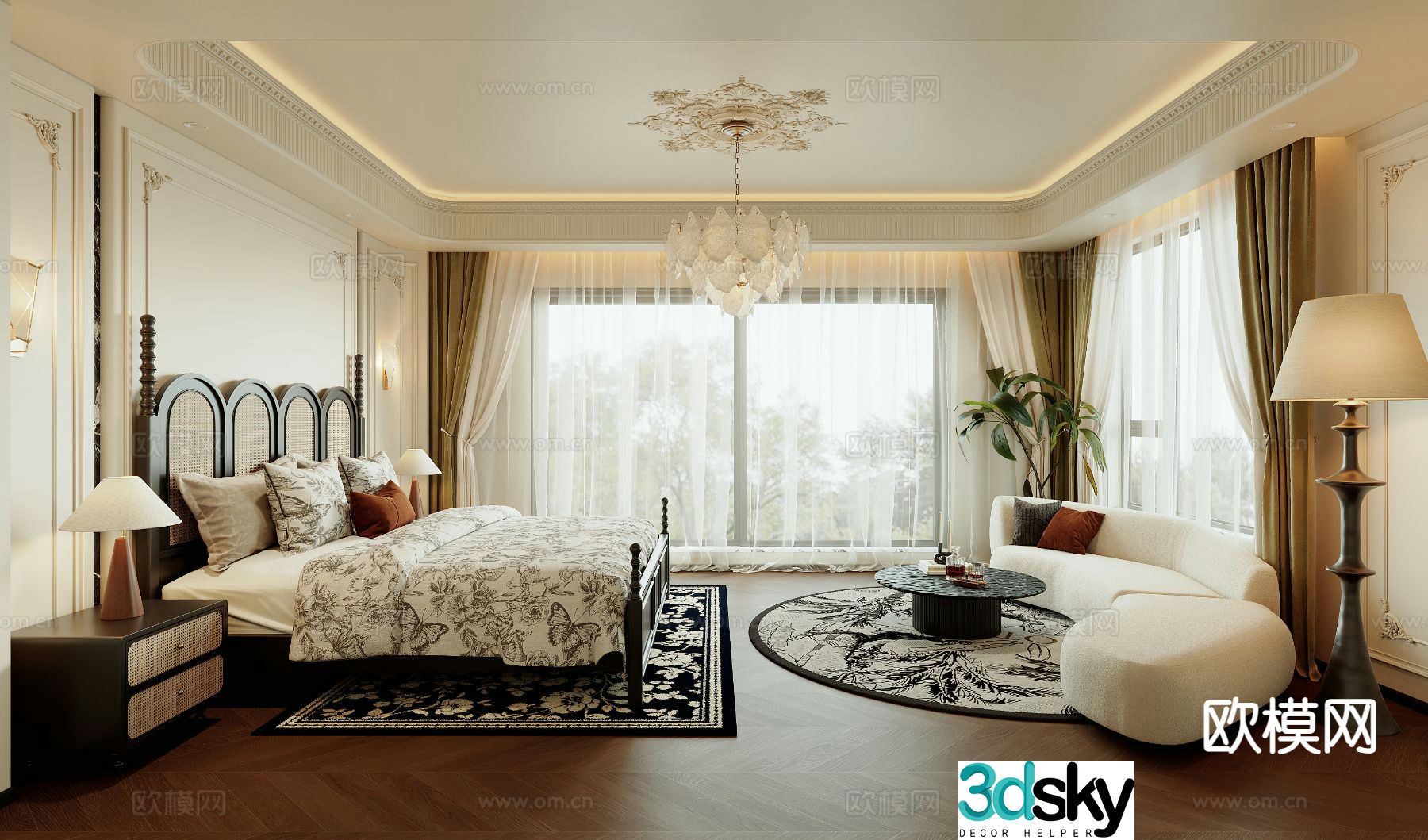 French bedroom master bedroom 3d model