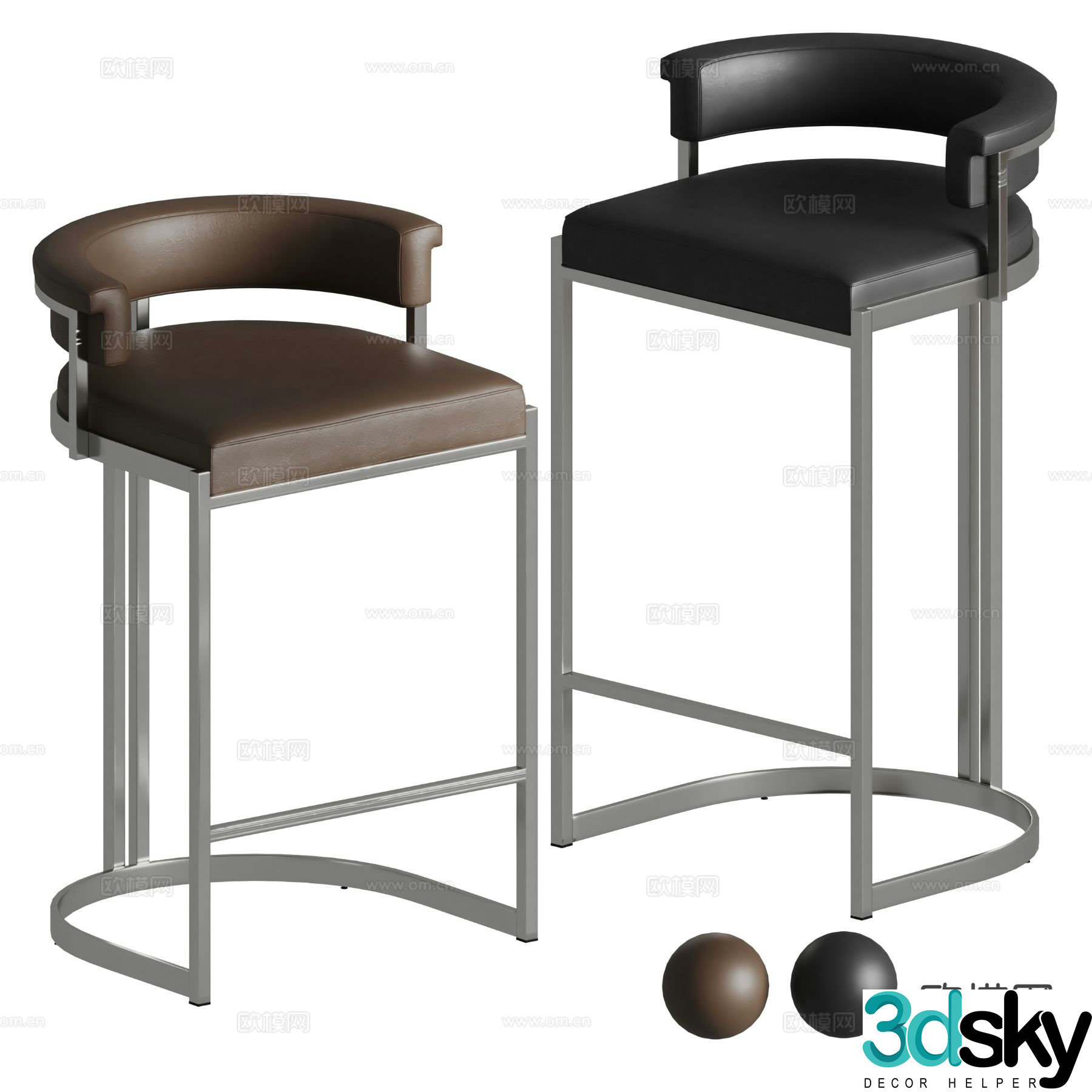 Orchid modern bar stool bar stool high stool 3d model