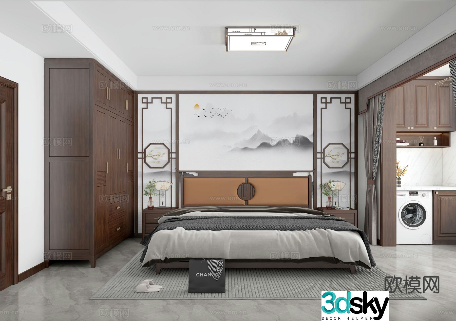 New Chinese style bedroom master bedroom 3d model