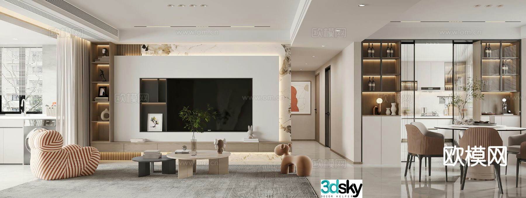Modern living room 3d model